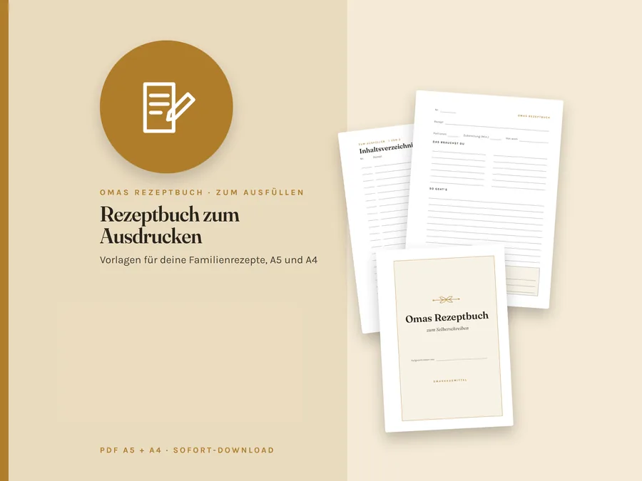 Omas Rezeptbuch zum Ausdrucken