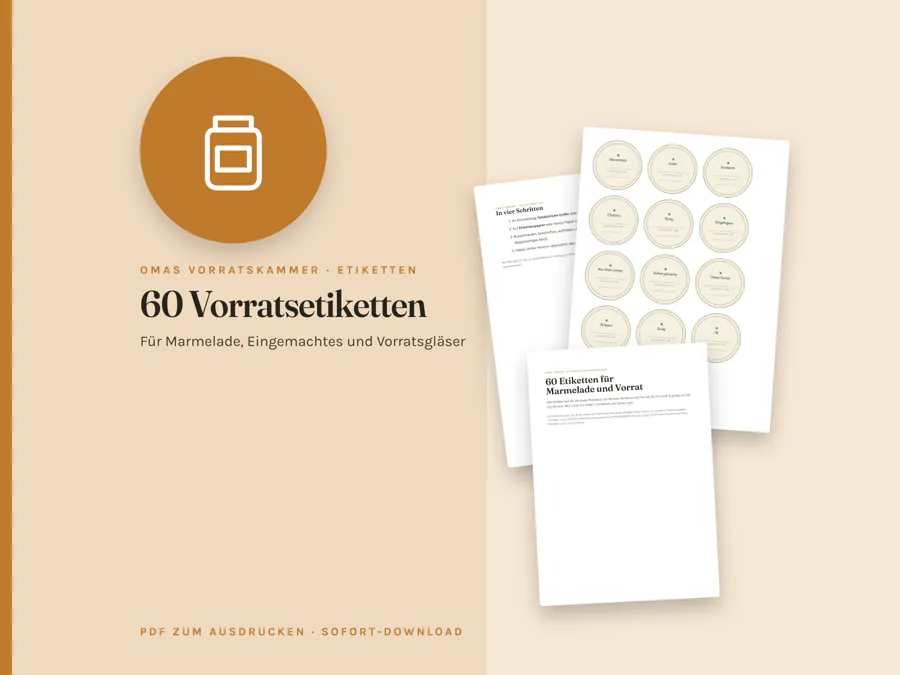 60 Vorratsetiketten zum Ausdrucken