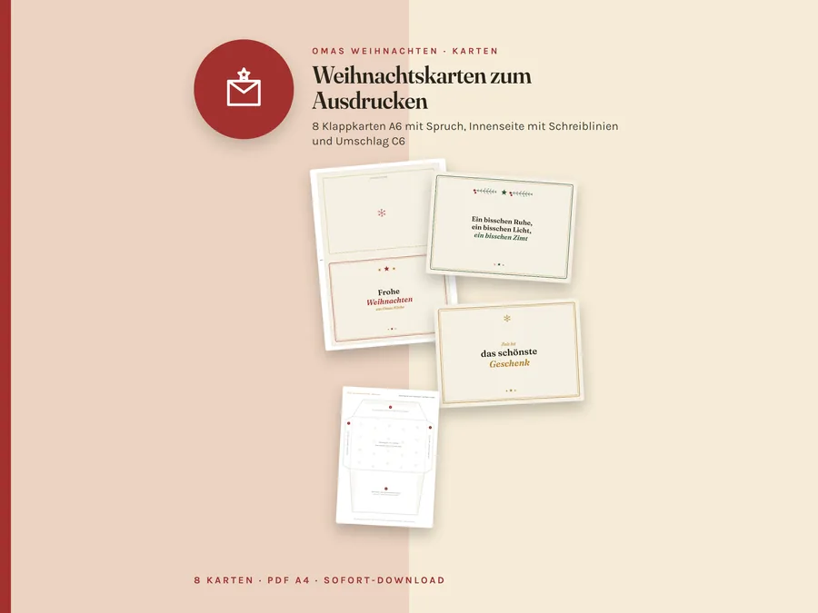 Omas Weihnachtskarten zum Ausdrucken