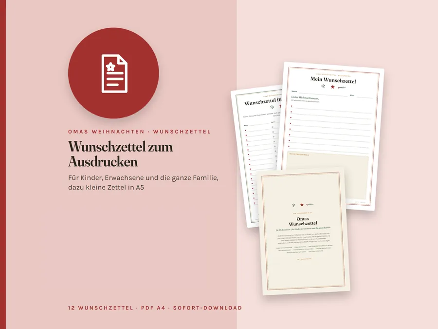 Omas Wunschzettel zum Ausdrucken